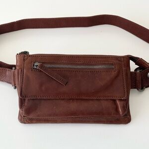 Spikes & Sparrow Brown Leather Belt Bag / Fanny Pack